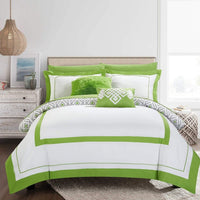 Chic Home Beckham 9 Piece Reversible Comforter Set Green