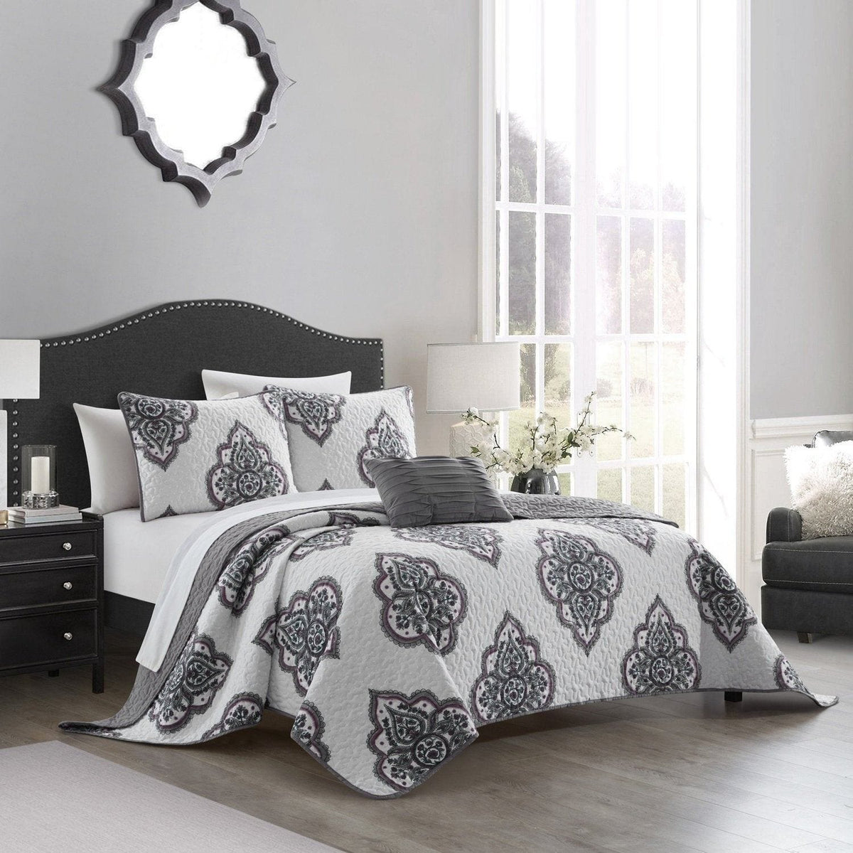 Chic Home Bentley 4 Piece Cotton Jacquard Quilt Set