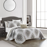 Chic Home Bentley 8 Piece Cotton Jacquard Quilt Set