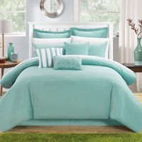 Chic Home Brenton 13 Piece Embroidered Comforter Set Seafoam Green