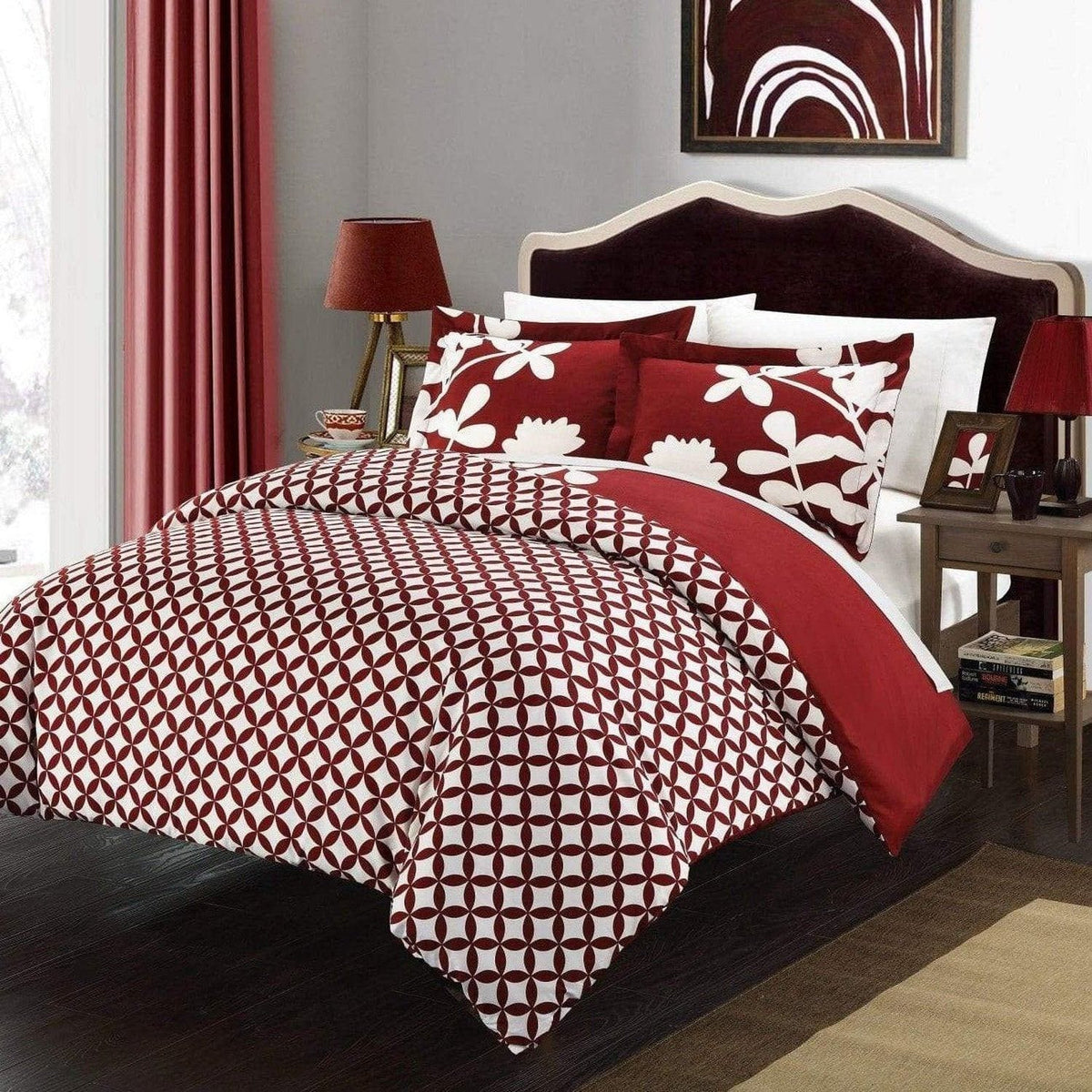 Chic Home Calla Lily 7 Piece Floral Duvet Cover Set