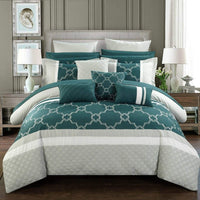 Chic Home Camilia 16 Piece Quilted Comforter Set Teal