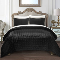 Chic Home Chyna 7 Piece Velvet Comforter Set Black