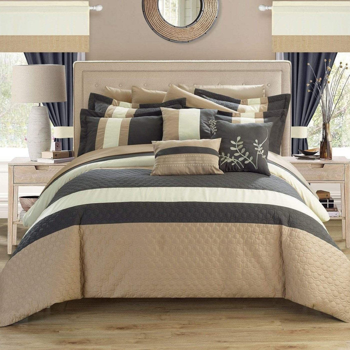 Chic Home Covington 24 Piece Color Block Comforter Set