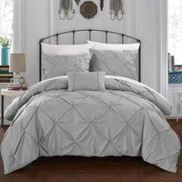 Chic Home Daya 8 Piece Pinch Pleat Duvet Cover Set Silver