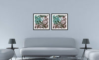 Chic Home Cavali 2 Piece Set Framed Wrapped Canvas Wall Art Giclee Print Abstract Design 15" x 31"