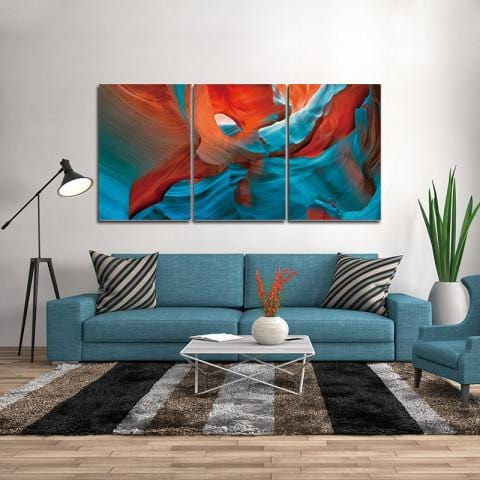 Chic Home Enigma 3 Piece Set Wrapped Canvas Wall Art Giclee Print Desert Cave 20" x 40.5"