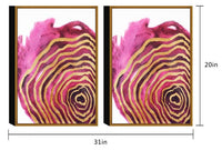 Chic Home Golden Petal 2 Piece Set Framed Wrapped Canvas Wall Art Giclee Print Floral Design