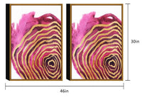 Chic Home Golden Petal 2 Piece Set Framed Wrapped Canvas Wall Art Giclee Print Floral Design
