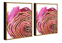 Chic Home Golden Petal 2 Piece Set Framed Wrapped Canvas Wall Art Giclee Print Floral Design
