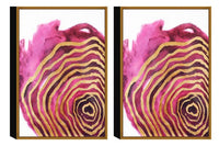 Chic Home Golden Petal 2 Piece Set Framed Wrapped Canvas Wall Art Giclee Print Floral Design