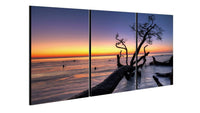 Chic Home Hawaii Sunset 3 Piece Set Wrapped Canvas Wall Art Set Giclee Print Sunset on Beach
