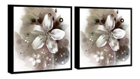 Chic Home Magnolia 2 Piece Set Framed Wrapped Canvas Wall Art Giclee Print Floral Design