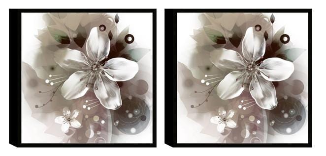 Chic Home Magnolia 2 Piece Set Framed Wrapped Canvas Wall Art Giclee Print Floral Design