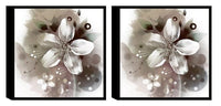 Chic Home Magnolia 2 Piece Set Framed Wrapped Canvas Wall Art Giclee Print Floral Design