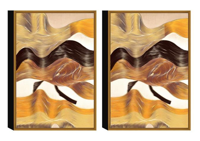 Chic Home Regis 2 Piece Set Framed Wrapped Canvas Wall Art Giclee Print Abstract Design