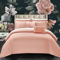 Chic Home Emery 5 Piece Stitched Comforter Set Blush
