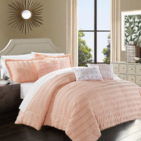 Chic Home Hadassah 10 Piece Striped Comforter Set Coral