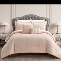 Chic Home Hubli 5 Piece Embroidered Comforter Set Blush