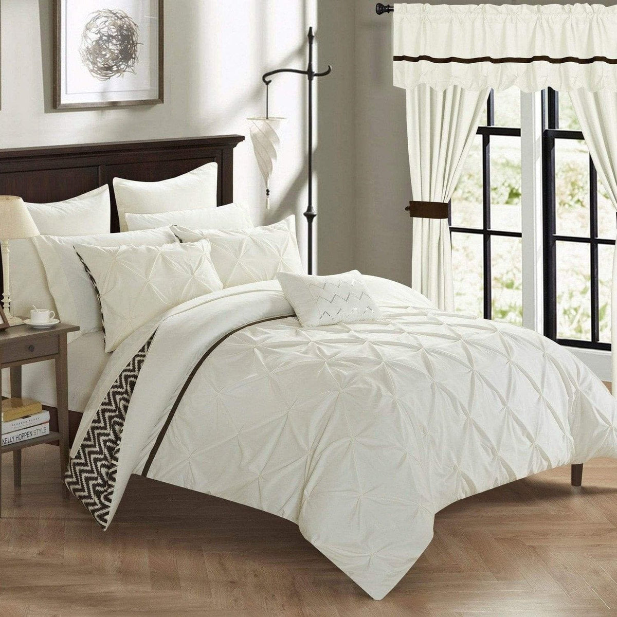 Chic Home Jacksonville 20 Piece Reversible Comforter Set Beige