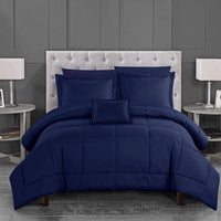 Chic Home Jordyn 8 Piece Stitched Comforter Set Navy