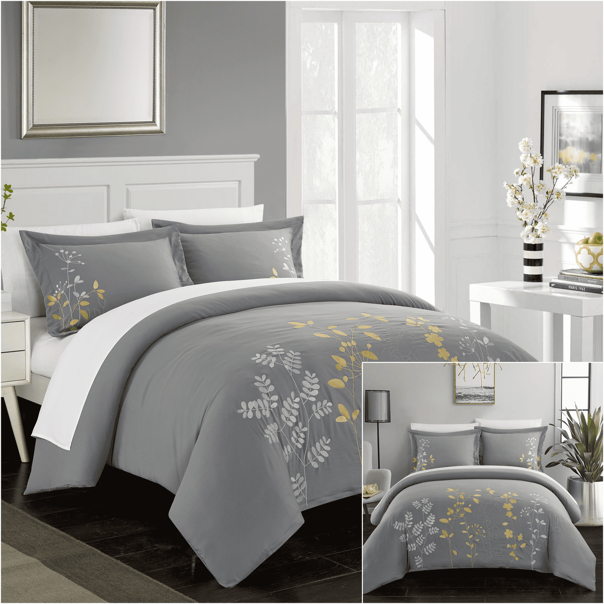 Chic Home Kaylee 3 Piece Floral Duvet Cover Set