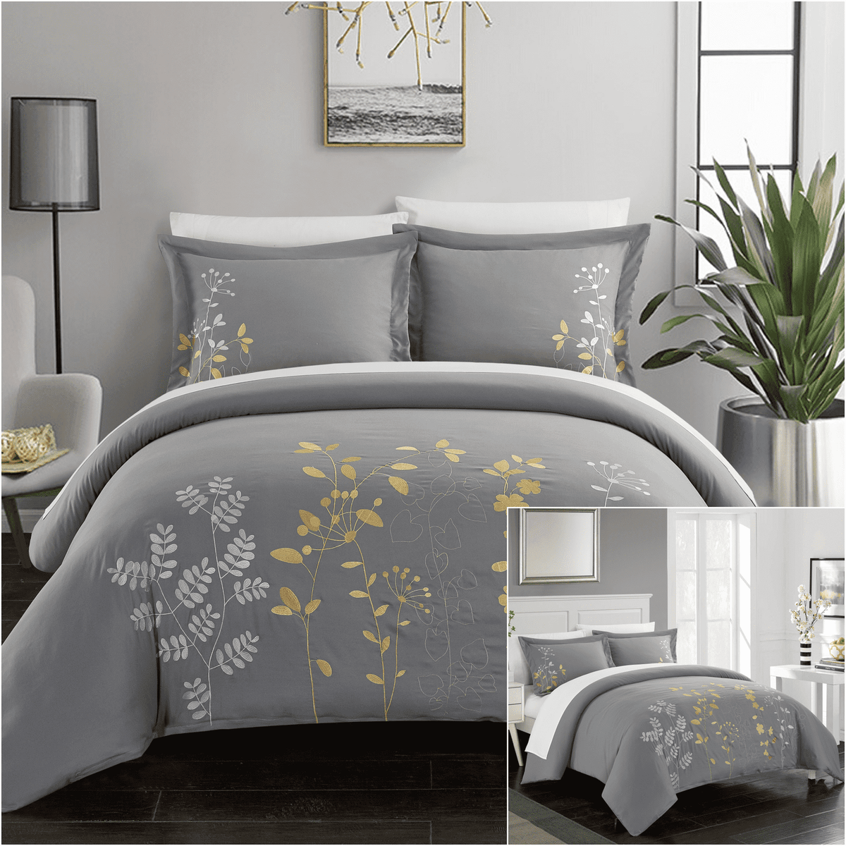 Chic Home Kaylee 7 Piece Floral Duvet Cover Set