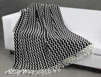 Chic Home Maisie Throw Blanket Two Tone Chenille Acrylic Design Black
