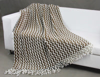 Chic Home Maisie Throw Blanket Two Tone Chenille Acrylic Design Brown