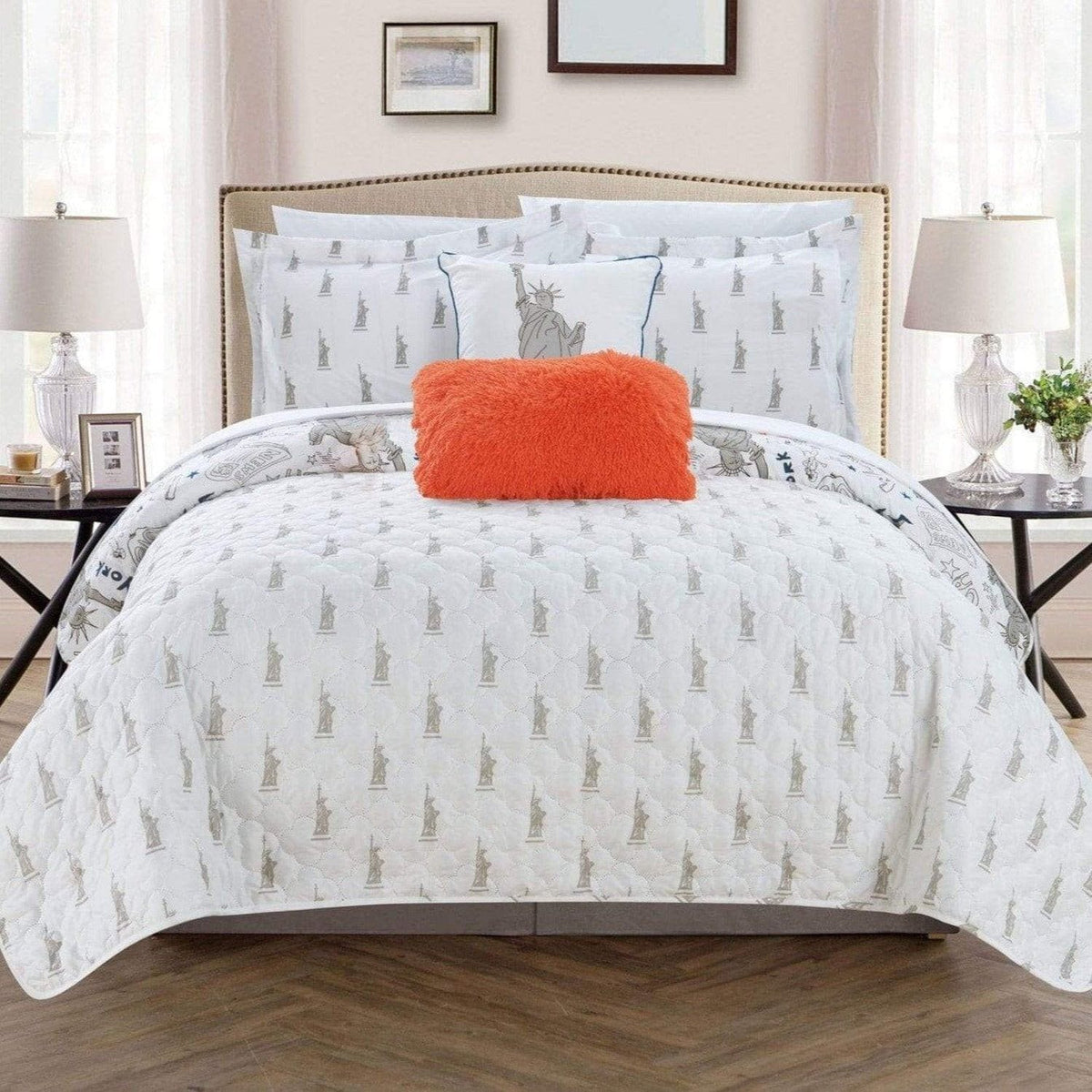 Chic Home New York 5 Piece Reversible Quilt Set