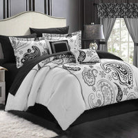 Chic Home Olivia 20 Piece Paisley Comforter Set White