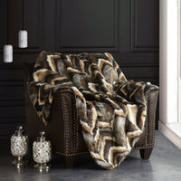 Chic Home Orna Throw Blanket Striped Chevron Shaggy Faux Fur Design