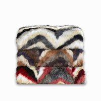 Chic Home Orna Throw Blanket Striped Chevron Shaggy Faux Fur Design