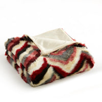 Chic Home Orna Throw Blanket Striped Chevron Shaggy Faux Fur Design