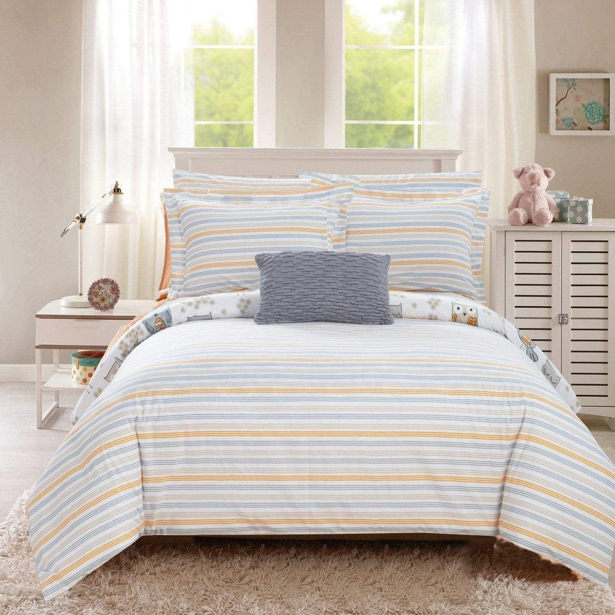 Chic Home Owl Forest 8 Piece Cute Owl Comforter Set
