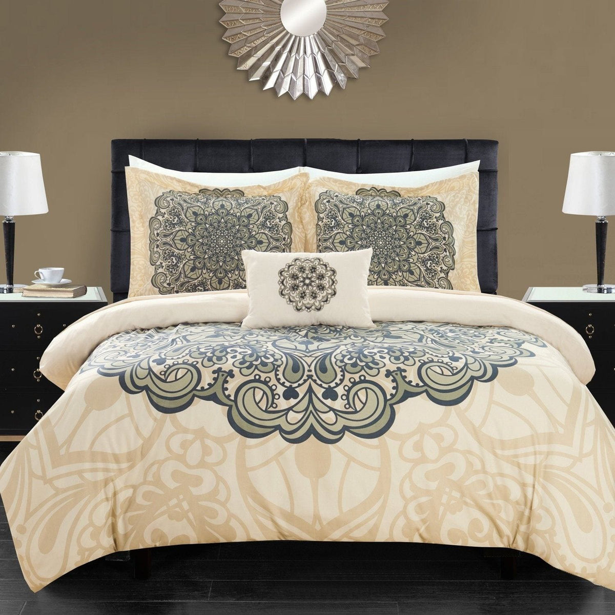 Chic Home Palmer 8 Piece Boho Comforter Set Beige