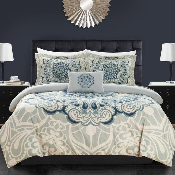 Chic Home Palmer 8 Piece Boho Comforter Set Blue