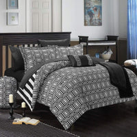 Chic Home Paris 10 Piece Reversible Comforter Set Black