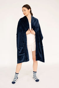 Chic Home Pedra Plush Flannel Fleece Wrap With Socks
