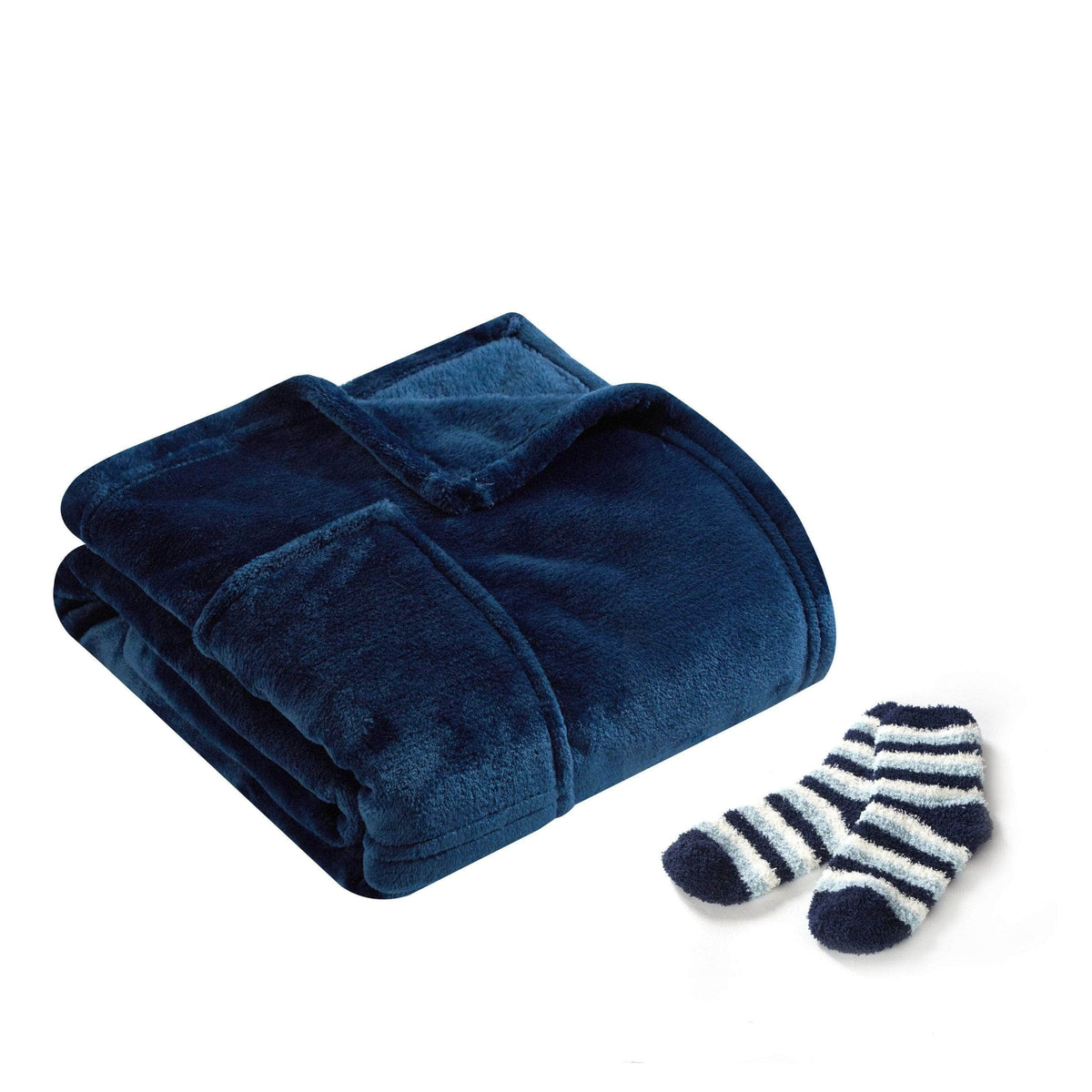 Chic Home Pedra Plush Flannel Fleece Wrap With Socks