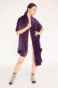Chic Home Pedra Plush Flannel Fleece Wrap With Socks
