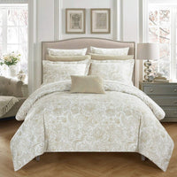 Chic Home Regent's Park 10 Piece Paisley Duvet Cover Set Beige