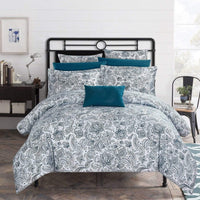 Chic Home Regent's Park 10 Piece Paisley Duvet Cover Set Blue