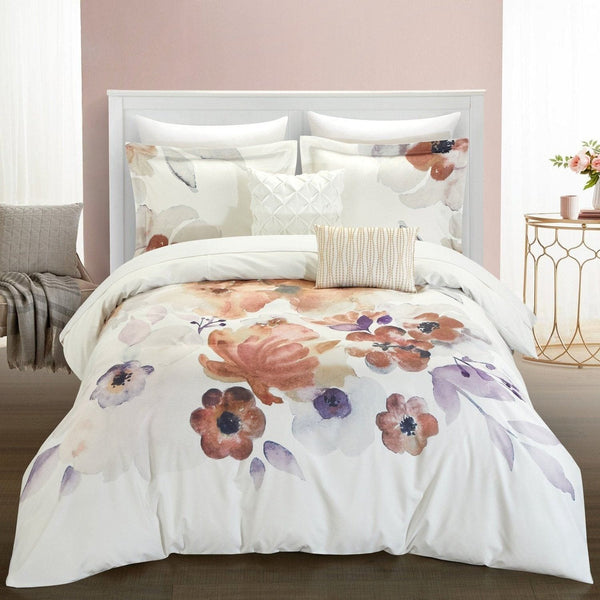 Chic Home Riverside Park 5 Piece Floral Comforter Set Queen