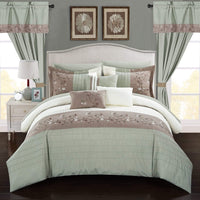Chic Home Sonita 20 Piece Floral Comforter Set Sage