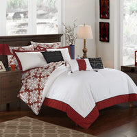Chic Home Tania 10 Piece Reversible Comforter Set Marsala