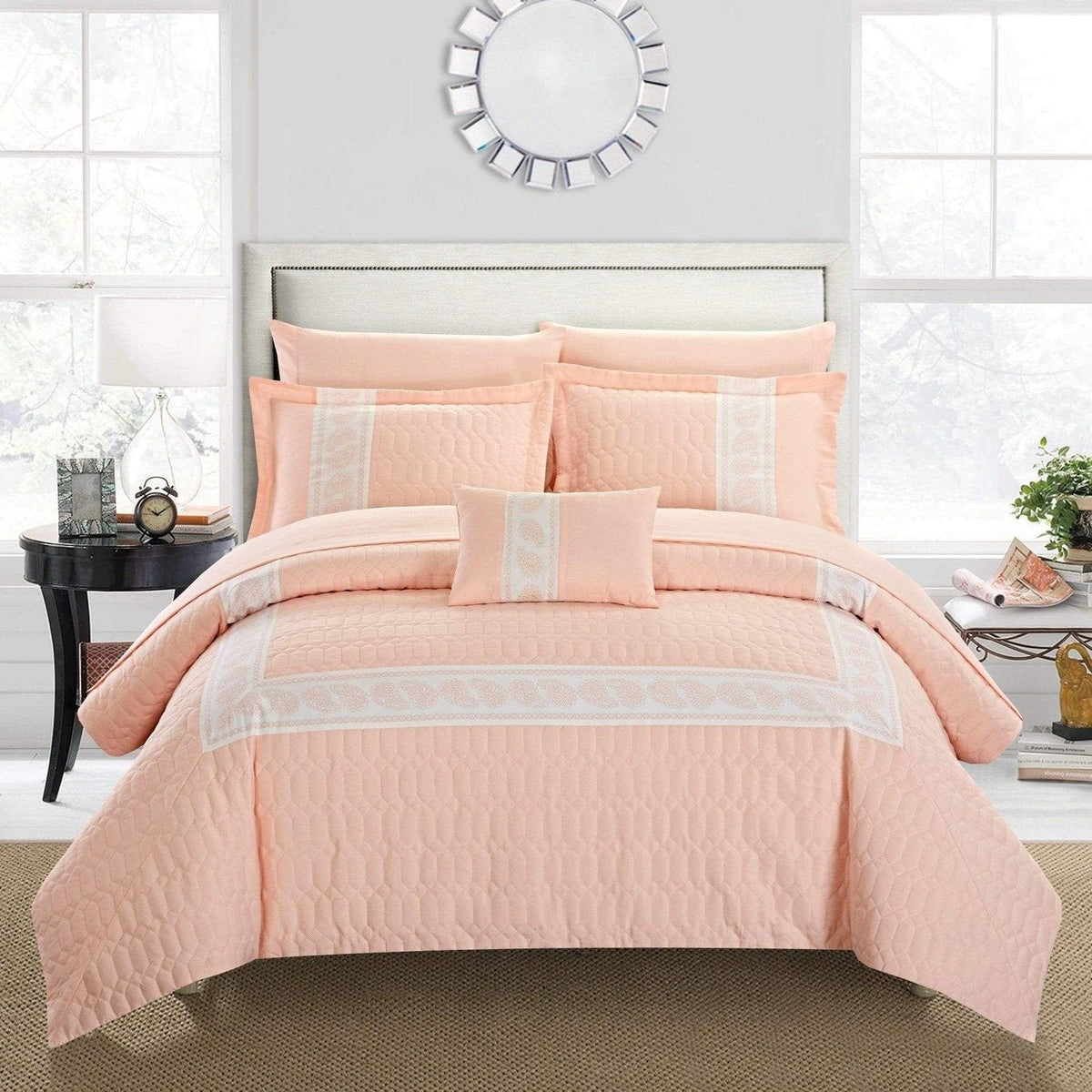 Chic Home Titian 8 Piece Paisley Comforter Set Blush