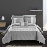 Chic Home Titian 8 Piece Paisley Comforter Set Grey