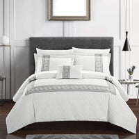 Chic Home Titian 8 Piece Paisley Comforter Set White