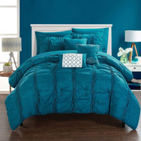 Chic Home Tori 10 Piece Pinch Pleat Comforter Set Navy